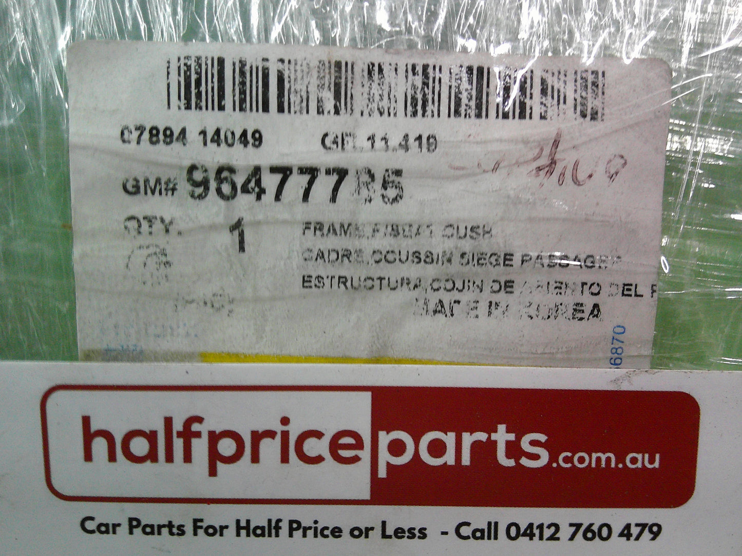 Holden CG Captiva Genuine Right Hand Front Seat Base Frame Assembly New Part