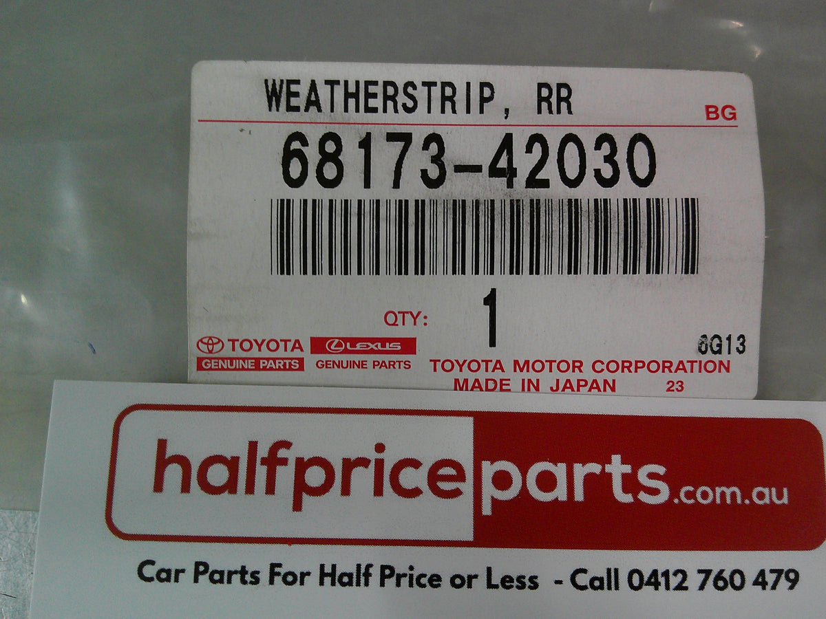 Toyota RAV4 Genuine Right Hand Rear Inner Door Weatherstrip New Part.