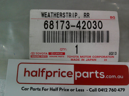 Toyota RAV4 Genuine Right Hand Rear Inner Door Weatherstrip New Part.