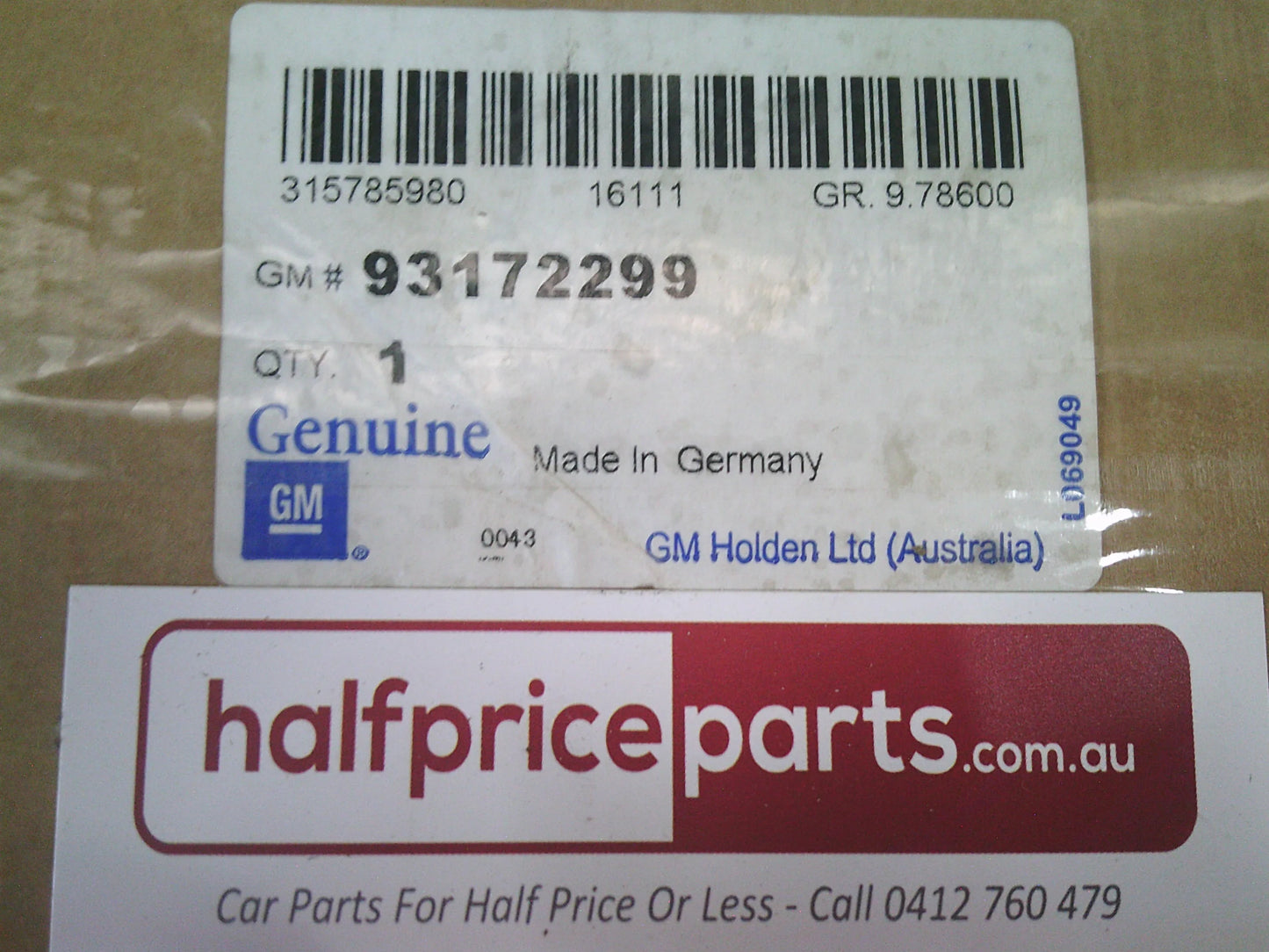 Holden Barina/Combo/Tigra/Vectra Genuine Cabin Filter New Part