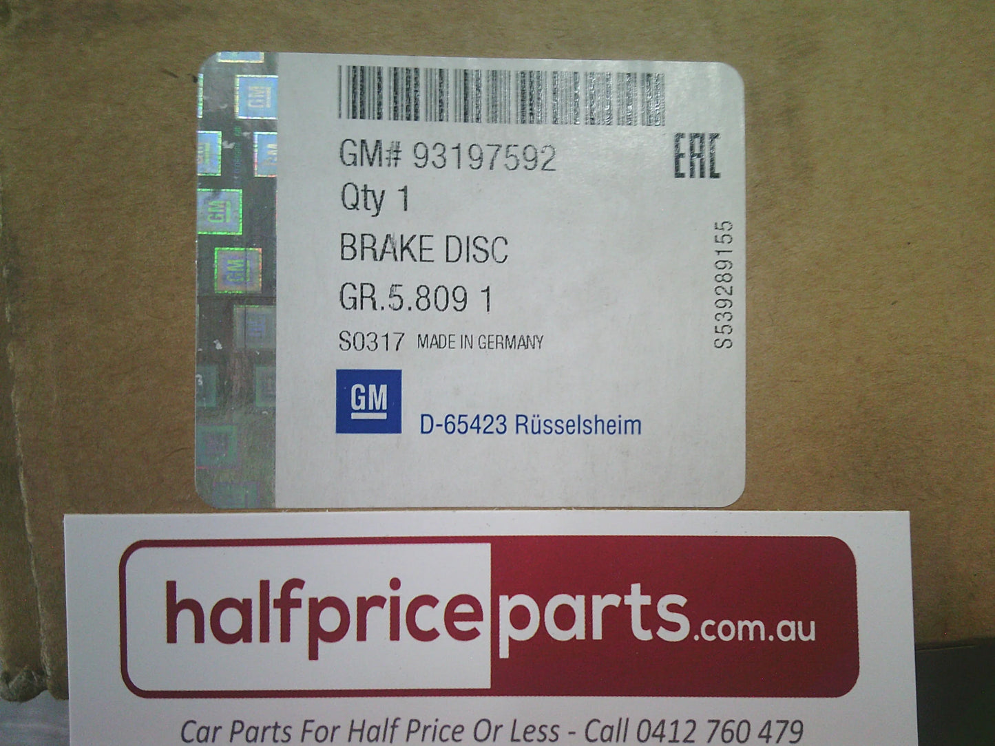 Holden TS/AH Astra Genuine Front Disc Rotor (Pair) New Part