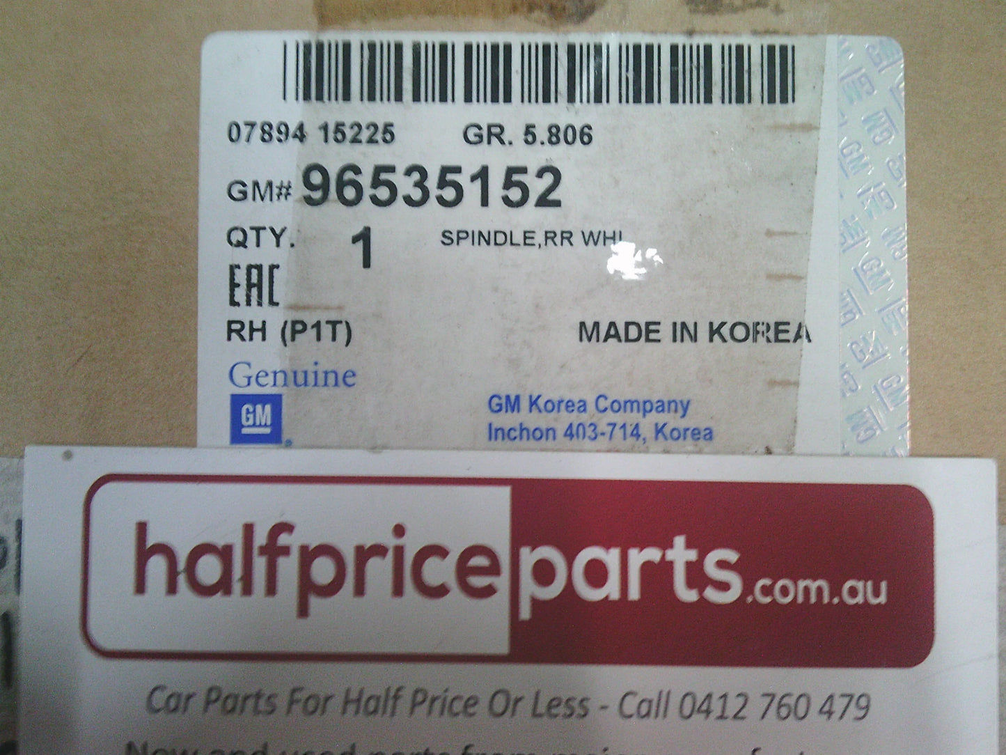 Holden TK Barina/Barina Spark Genuine Right Hand Rear Wheel Stub Axel New Part