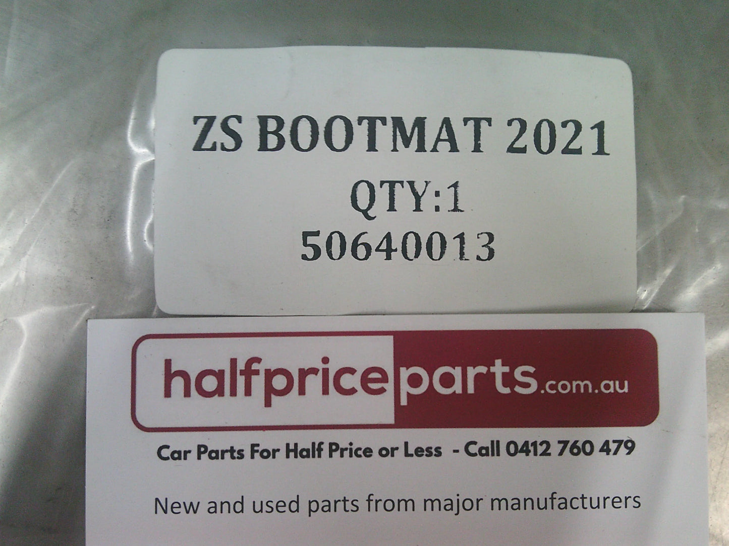 MG ZS Genuine Rear Cargo Carpet Mat (Black With White Decal) New Part