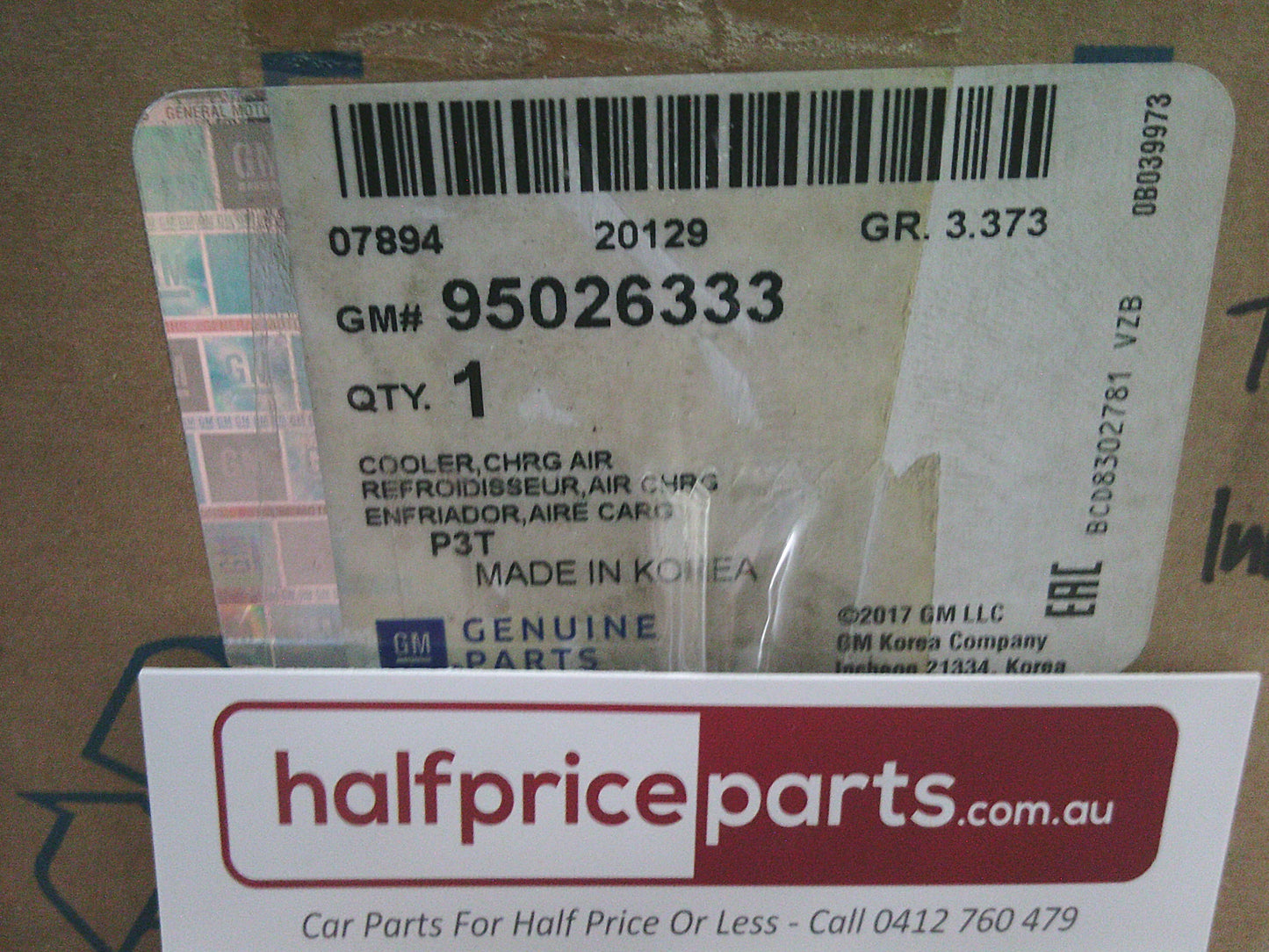 Holden TJ Trax Genuine Intercooler - New Part