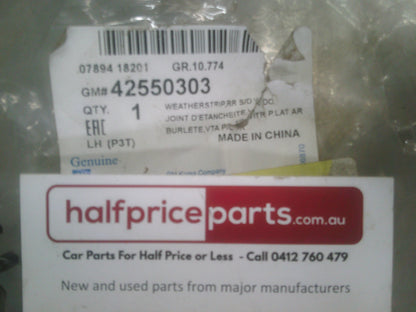 Holden Barina Spark Genuine Drivers Rear Upper Window Weatherstrip New Part