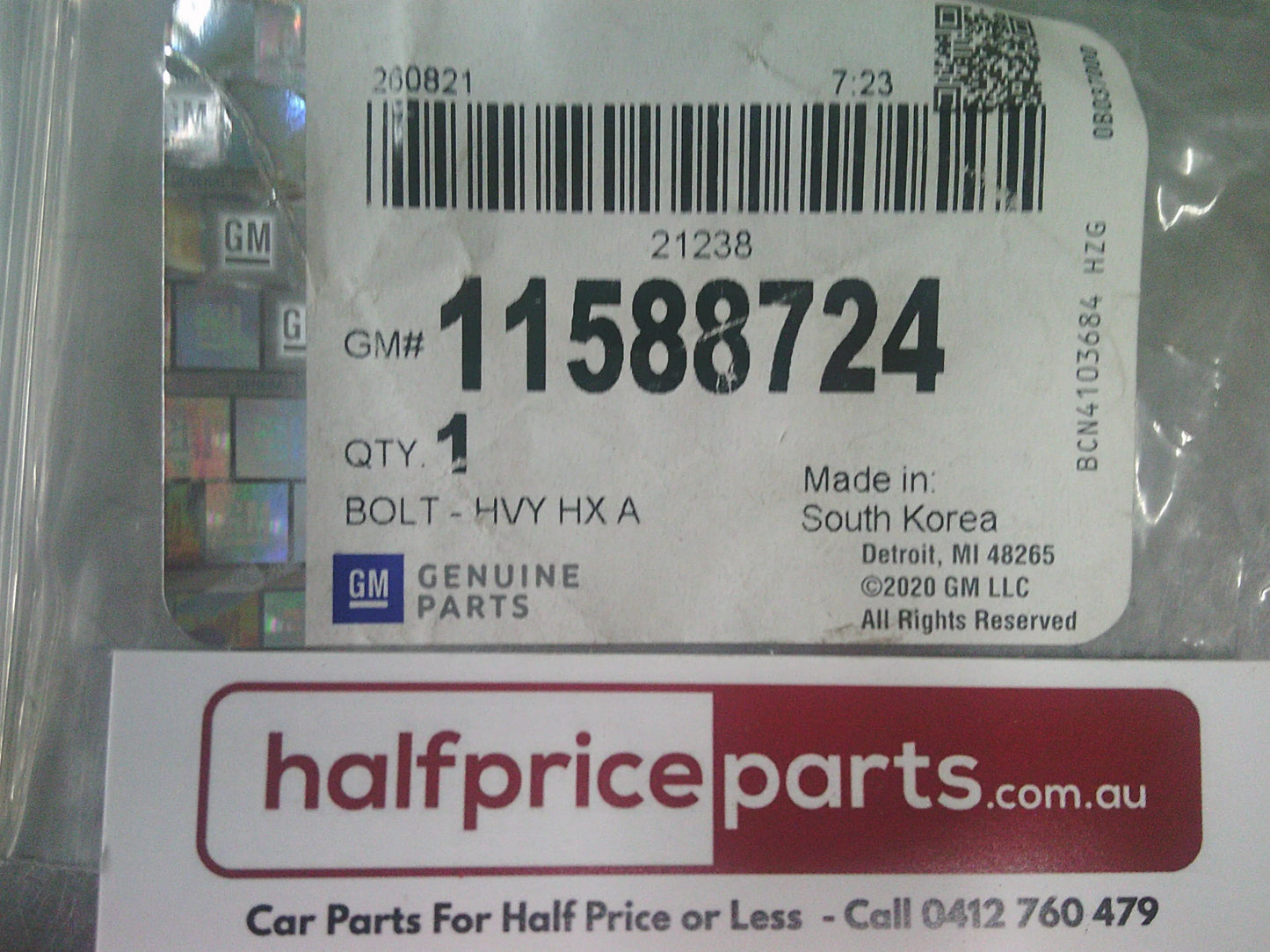 Holden VF/HSV/GTSR Genuine Engine Oil Cooler Adaptor Bolt M8x30 New Part