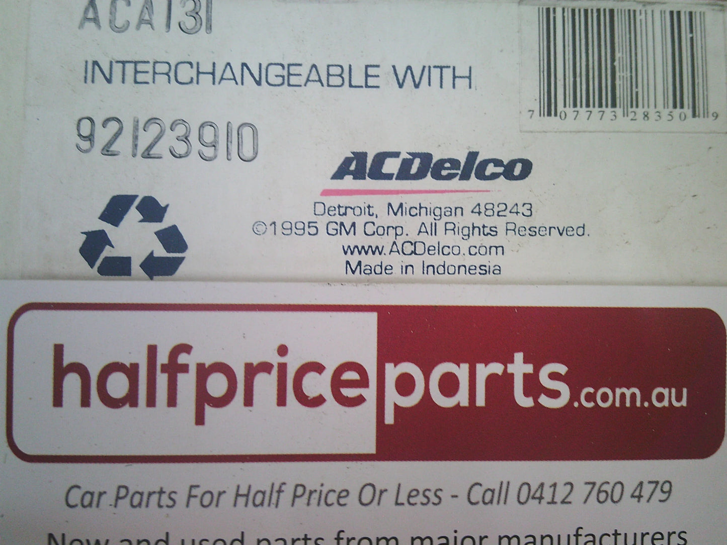 ACDelco Engine Air Filter Suits Holden Cruze/Suzuki YG Ignis New Part