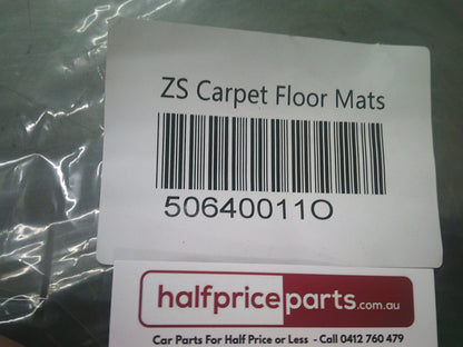 MG ZS Genuine Carpet Floor Mat Set 4 Front And Rear (Black White Decal) New Part