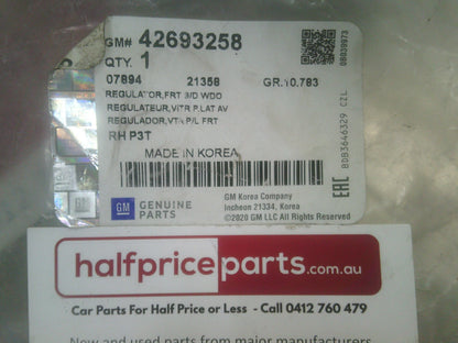 Holden TJ Trax Genuine Front Right (Drivers) Window Regulator With Motor New Part