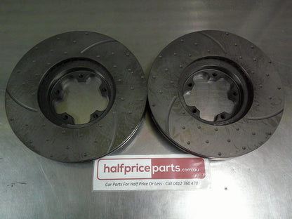 RDA Front Disc Rotors Slotted/Dimpled Suits Ford Transit VM (Sold As Pair Only) New Part