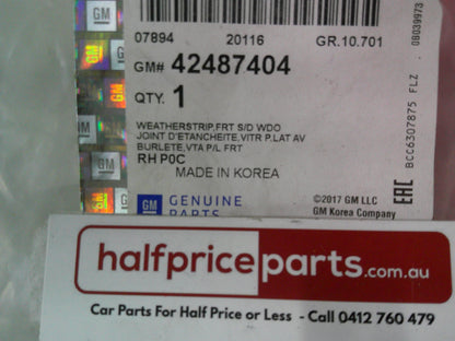 Holden CG Captiva Genuine Right Hand Front Upper Door Window Weather Strip New Part