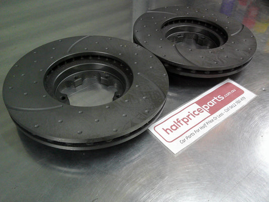 RDA Front Disc Rotors Slotted/Dimpled Suits Ford Transit VM (Sold As Pair Only) New Part
