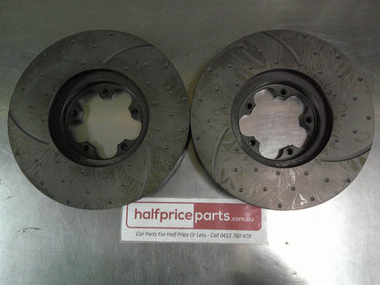 RDA Front Disc Rotors Slotted/Dimpled Suits Ford Transit VM (Sold As Pair Only) New Part
