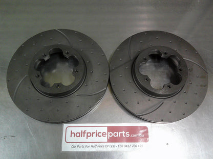 RDA Front Disc Rotors Slotted/Dimpled Suits Ford Transit VM (Sold As Pair Only) New Part