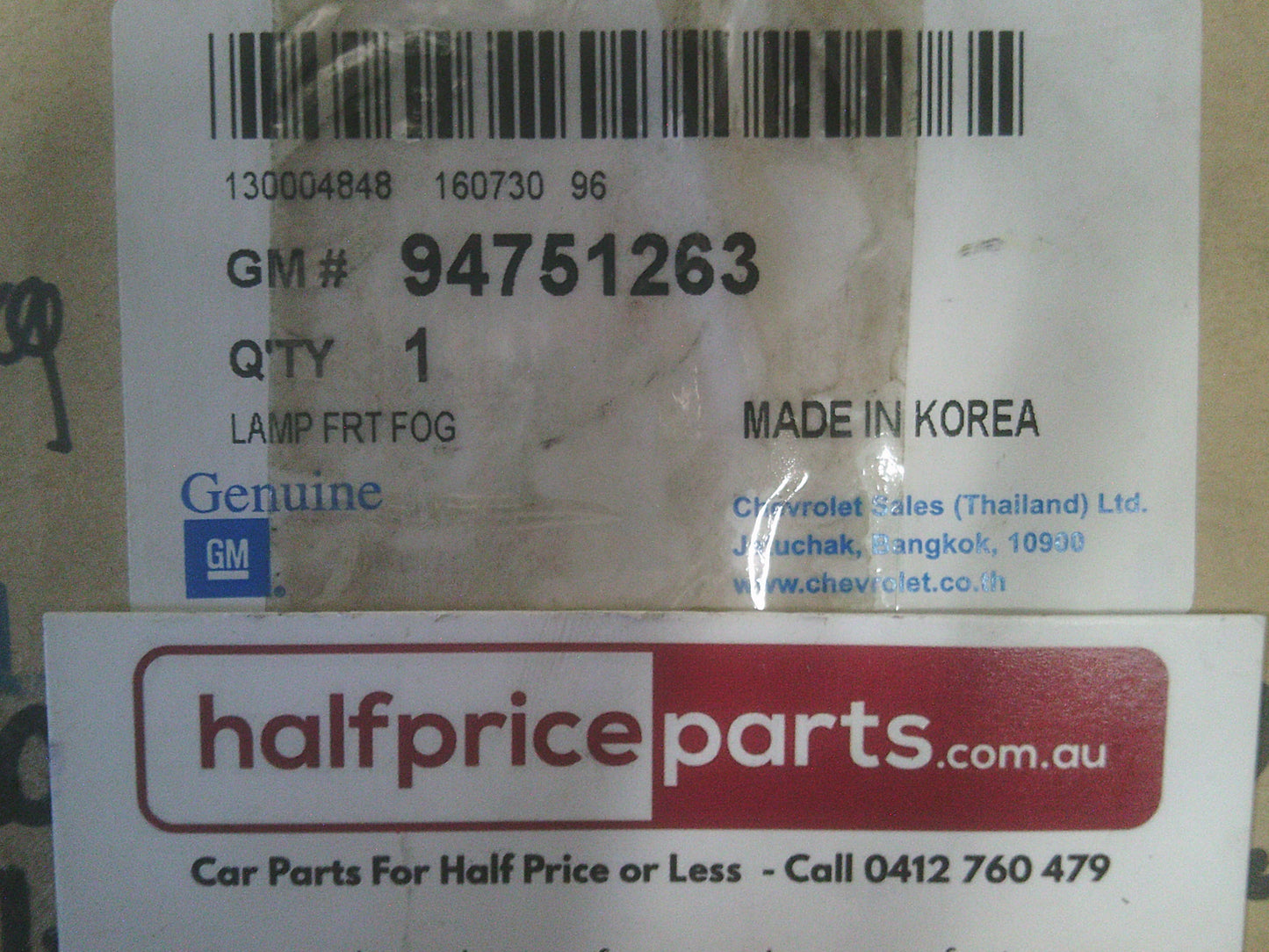 Holden RG Colorado Genuine Left Hand Front Fog Light Assy New Part