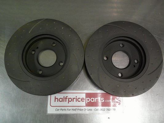 RDA Front Disc Rotors Slotted/Dimpled Suits Ford WT Fiesta (Sold As Pair Only) New Part