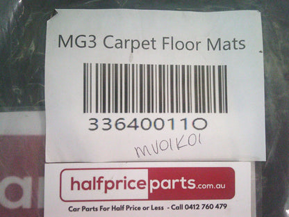 MG3 Genuine Carpet Mat Set Of 4 Front And Rear (Black) New Part