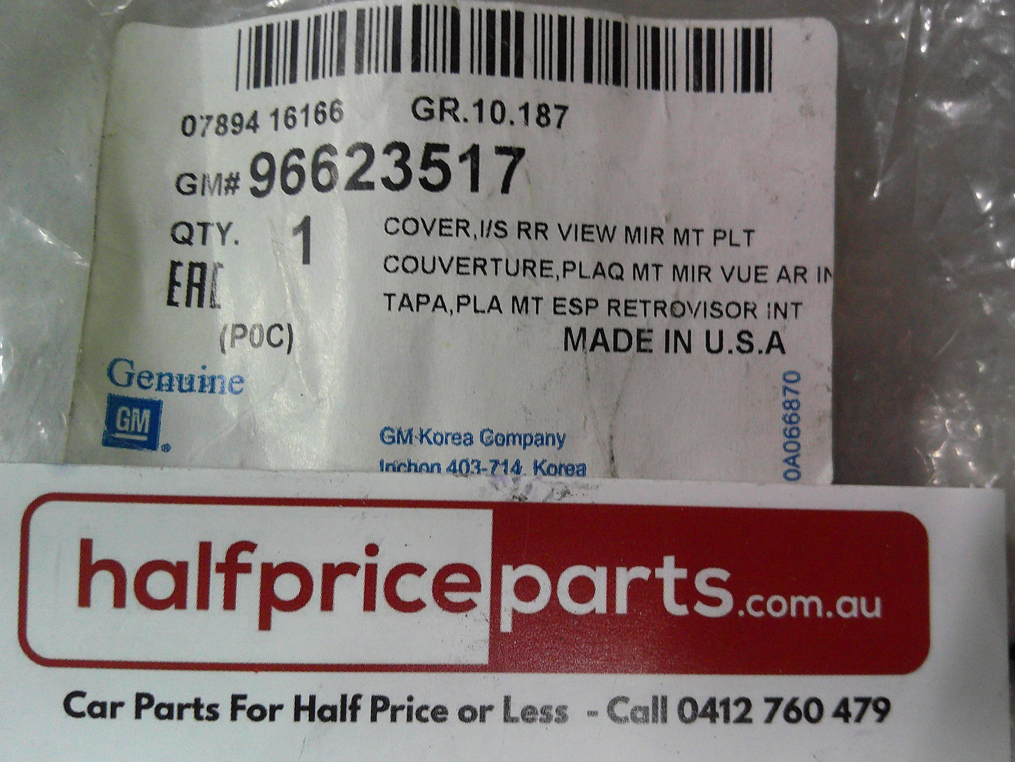 Holden CG Captiva Genuine Rear View Mirror Mounting Cover Plate New Part