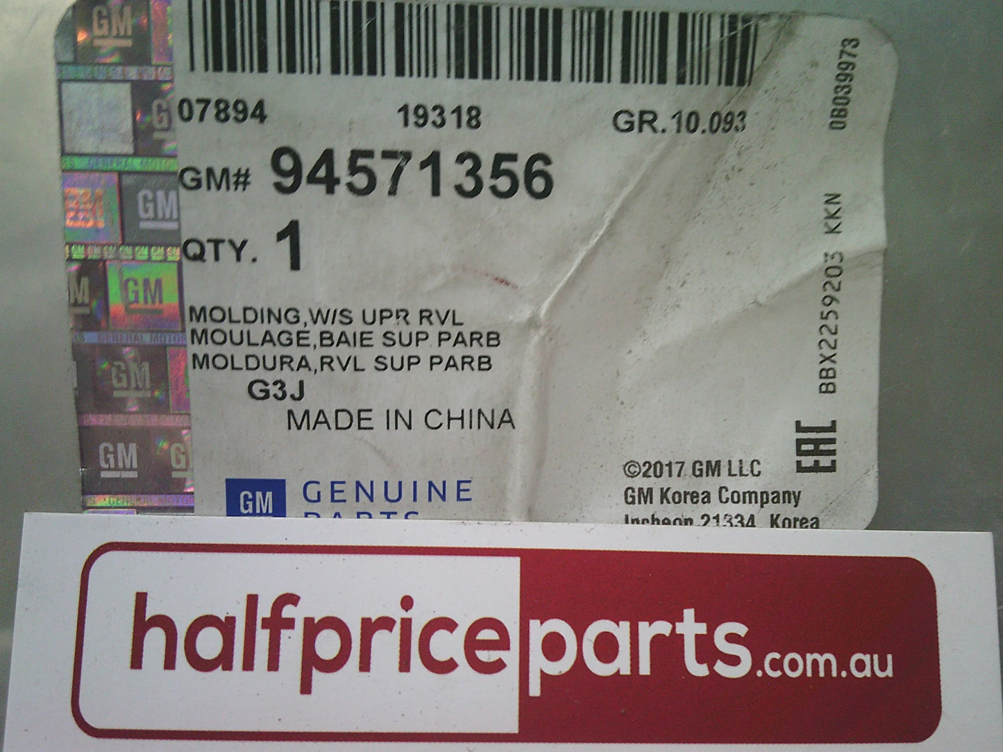 Holden JH Cruze Genuine Upper Windscreen Reveal Molding New Part