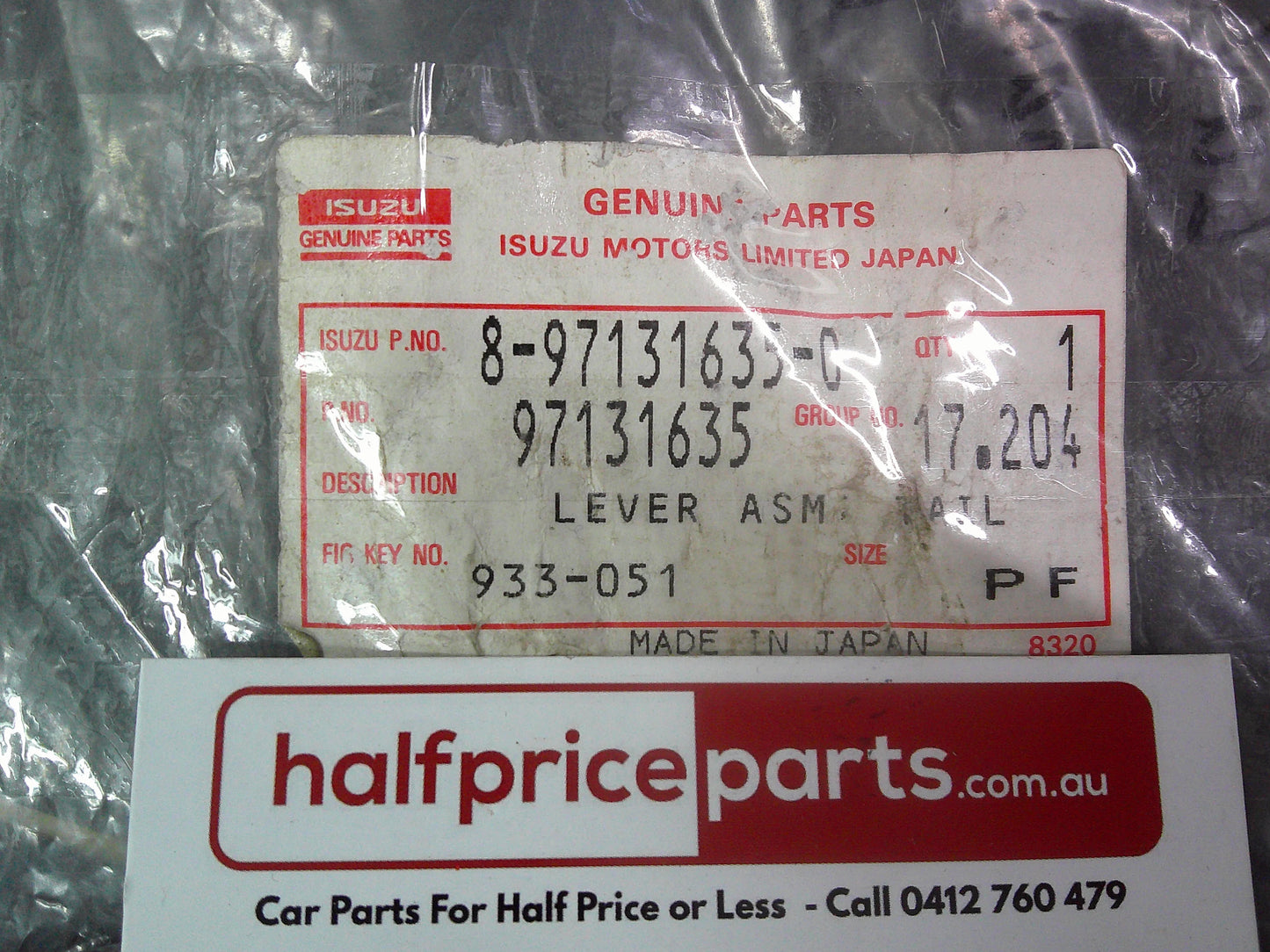 Holden TF Rodeo/Isuzu Faster Genuine Tailgate Lever New Part