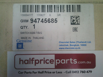 Holden VF Calais/WN Caprice Genuine Indicator/Cruise/Lights/Menu (Jet Black) New Part