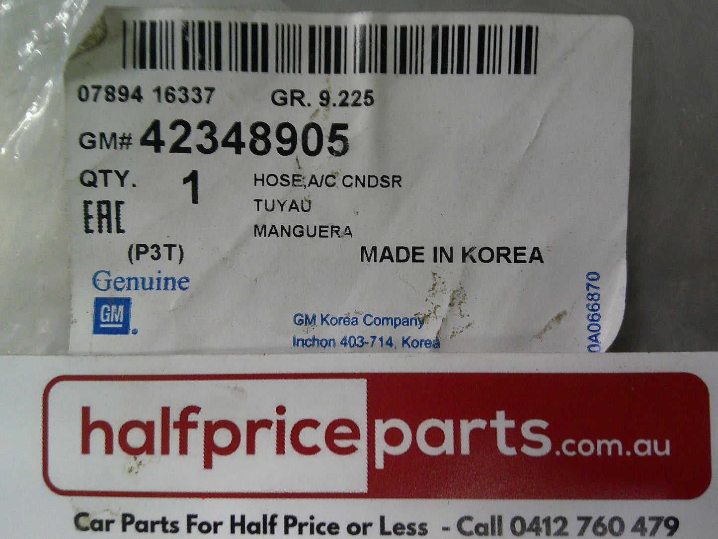 Holden Barina Spark Genuine Aircon Condenser Hose New Part