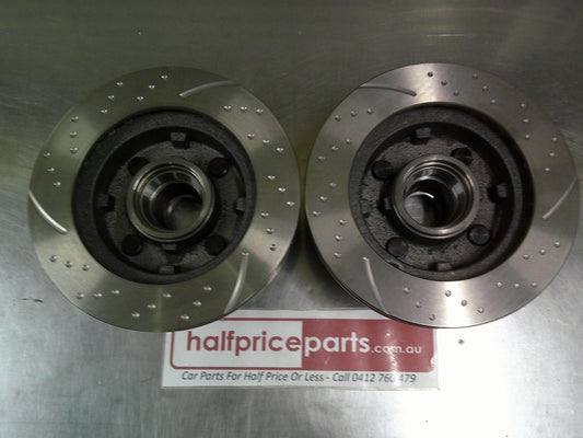 RDA Front Disc Brake Rotors Slotted/Dimpled Suits Ford Mustang (Sold As Pair Only) New Part