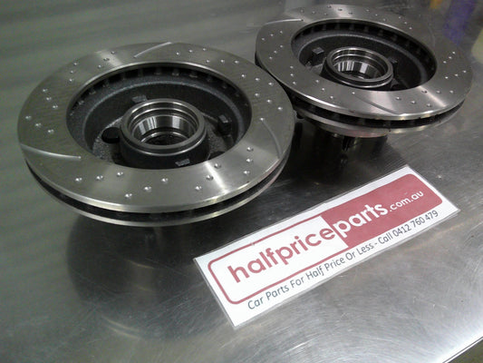 RDA Front Disc Brake Rotors Slotted/Dimpled Suits Ford Mustang (Sold As Pair Only) New Part