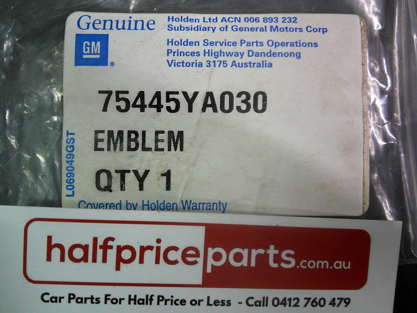 Holden Apollo Genuine Rear Twin Cam Emblem New Part