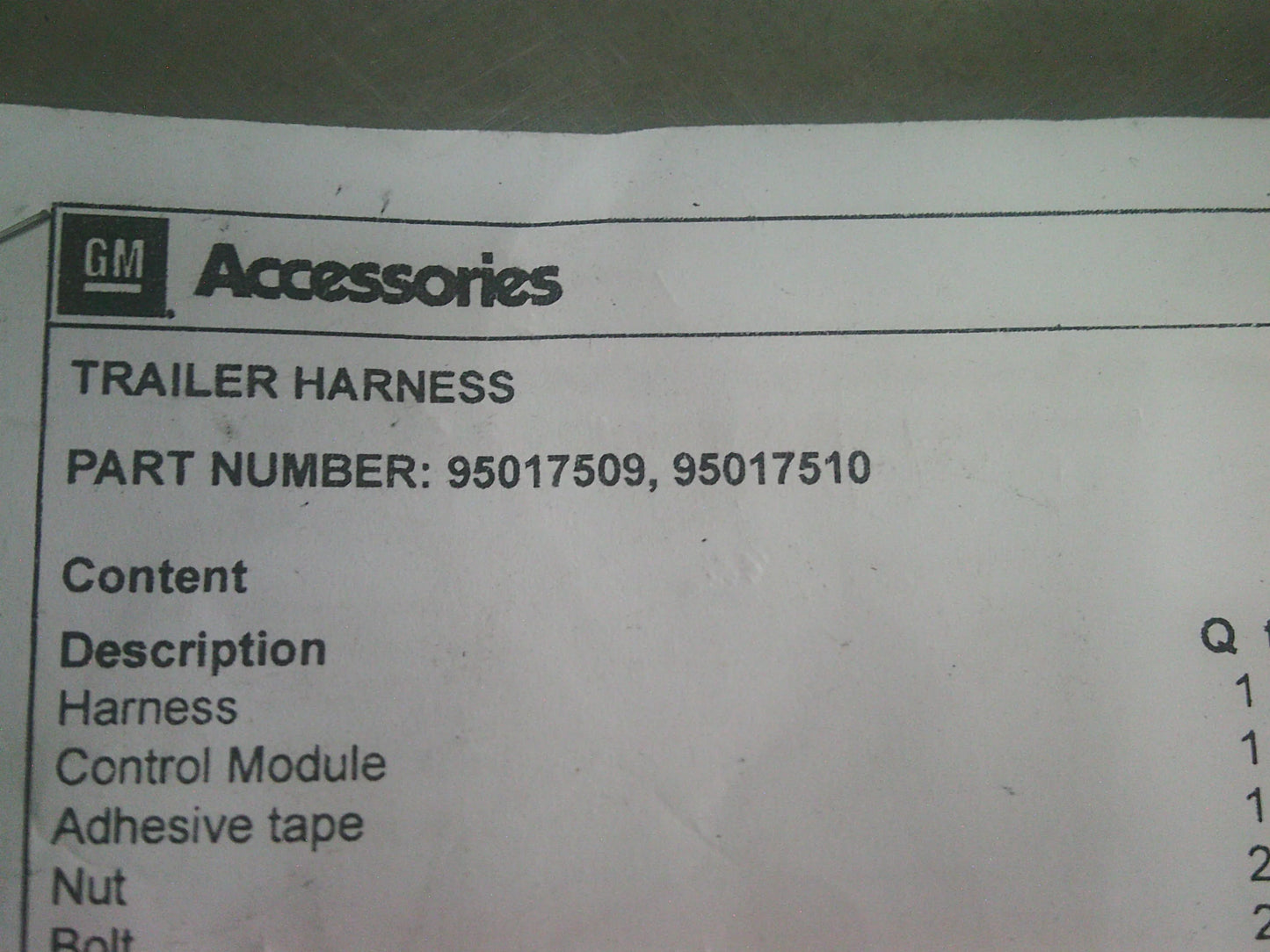 Holden JH Cruze Sedan Genuine Trailer Wiring Harness Kit 7 Pin Flat New Part