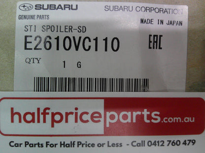 Subaru WRX Sedan / STI Genuine Left And Right Side Skirts Factory Black With Fitting Kit New Part