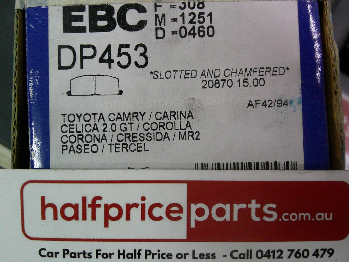 EBC Ultimax Front Brake Pad Set Suits Toyota Camry/Celica/Corolla/MR2/Paseo/Starlet/Tercel New Part