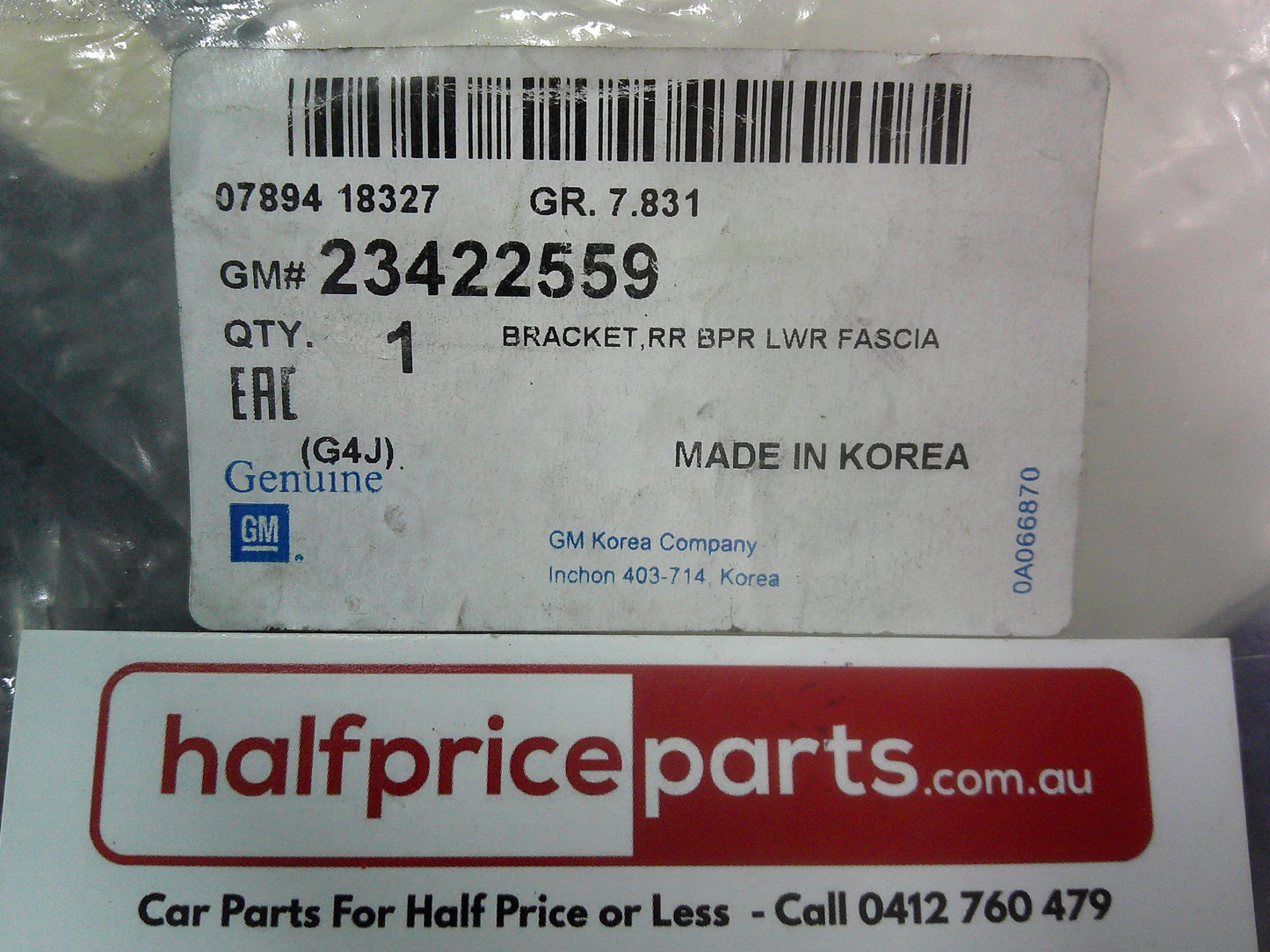 Holden JH Cruze Genuine Rear Bumper Bracket New Part
