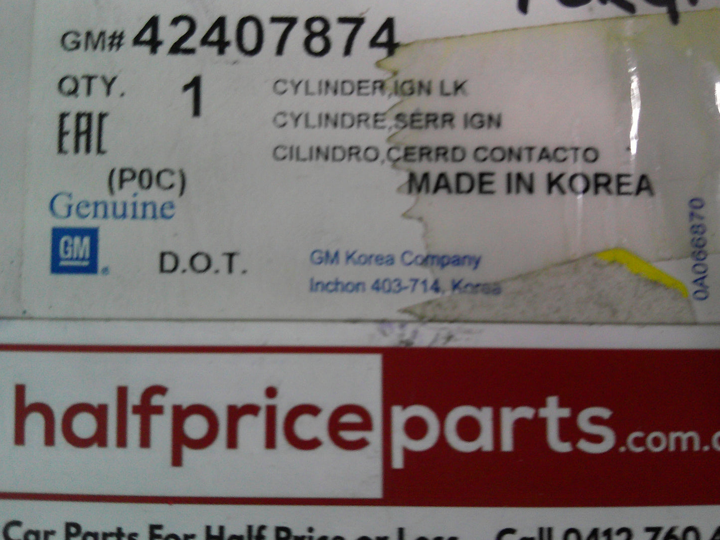Holden CG Captiva Genuine Ignition Key Cylinder Repair Kit New Part