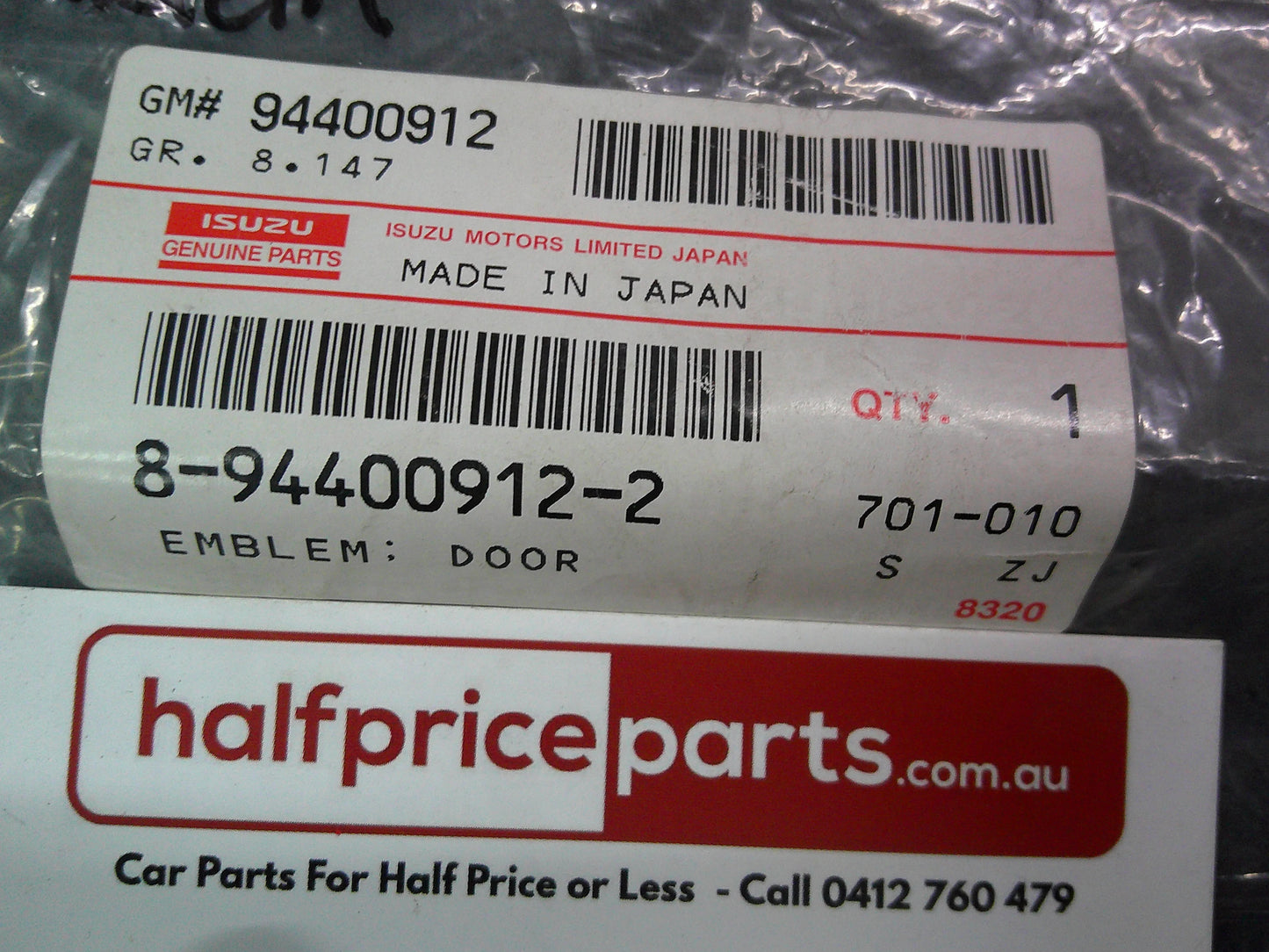 Holden TF Rodeo/Isuzu TFR/TFS Genuine DLX Door Emblem New Part