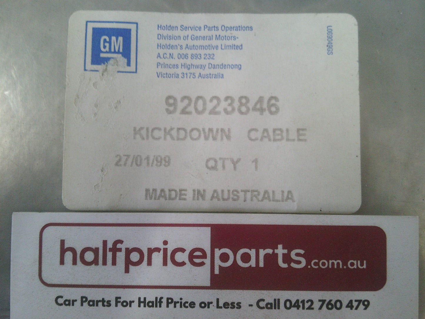 Holden JB/JD/JE Camira Genuine Auto Transmission Kick Down Cable New Part