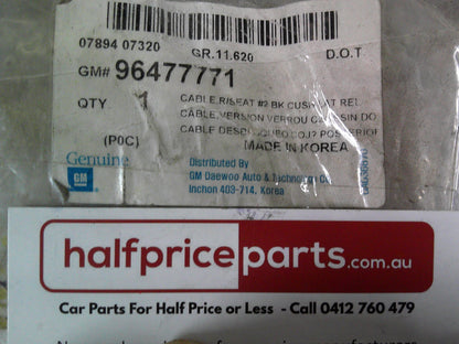 Holden CG Captiva C100 Genuine 3RD Row Rear Seat Cable New Part