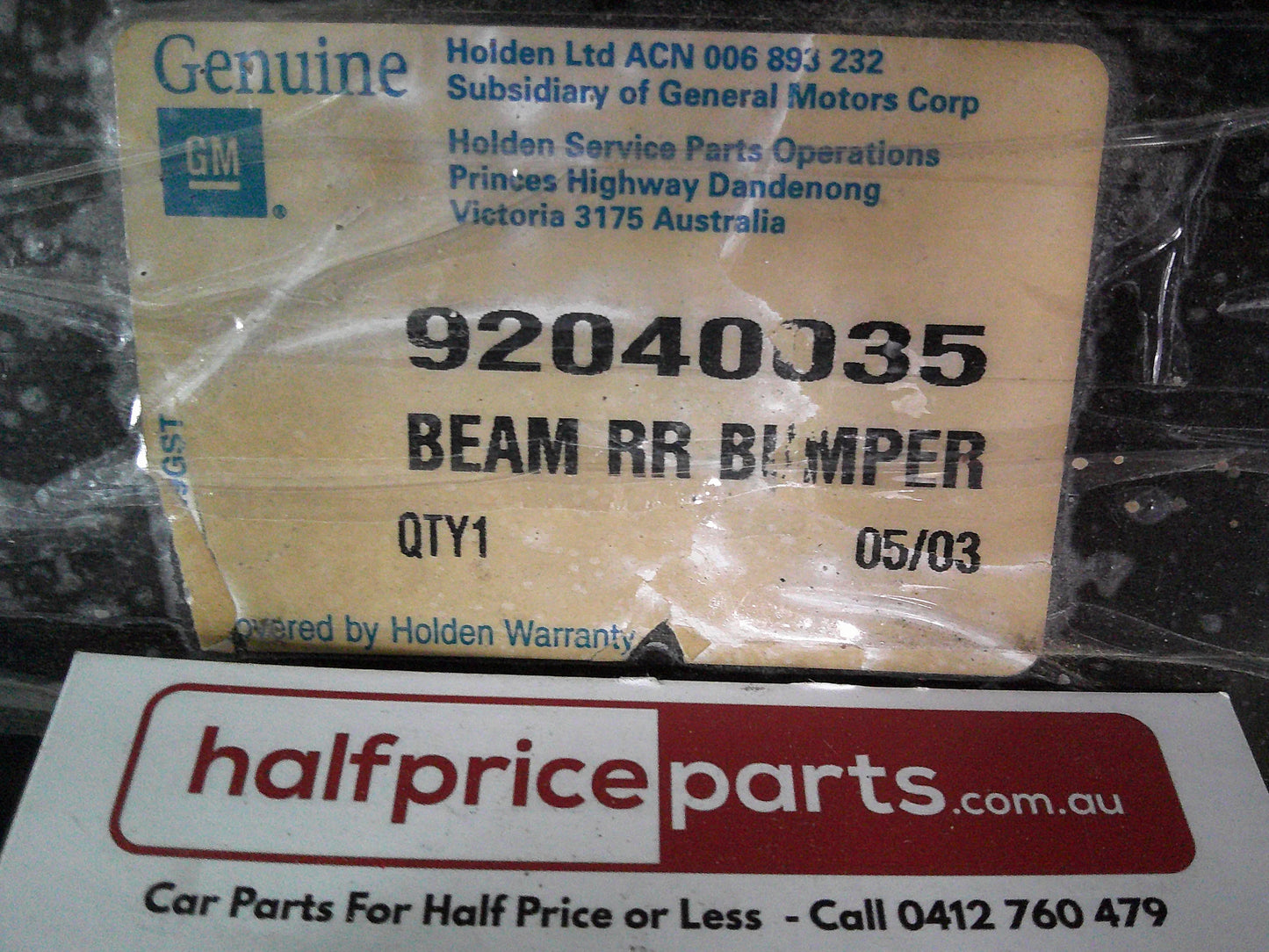 Holden VN/VP Commodore Sedan Genuine Rear Bumper Reinforcement Support New Part