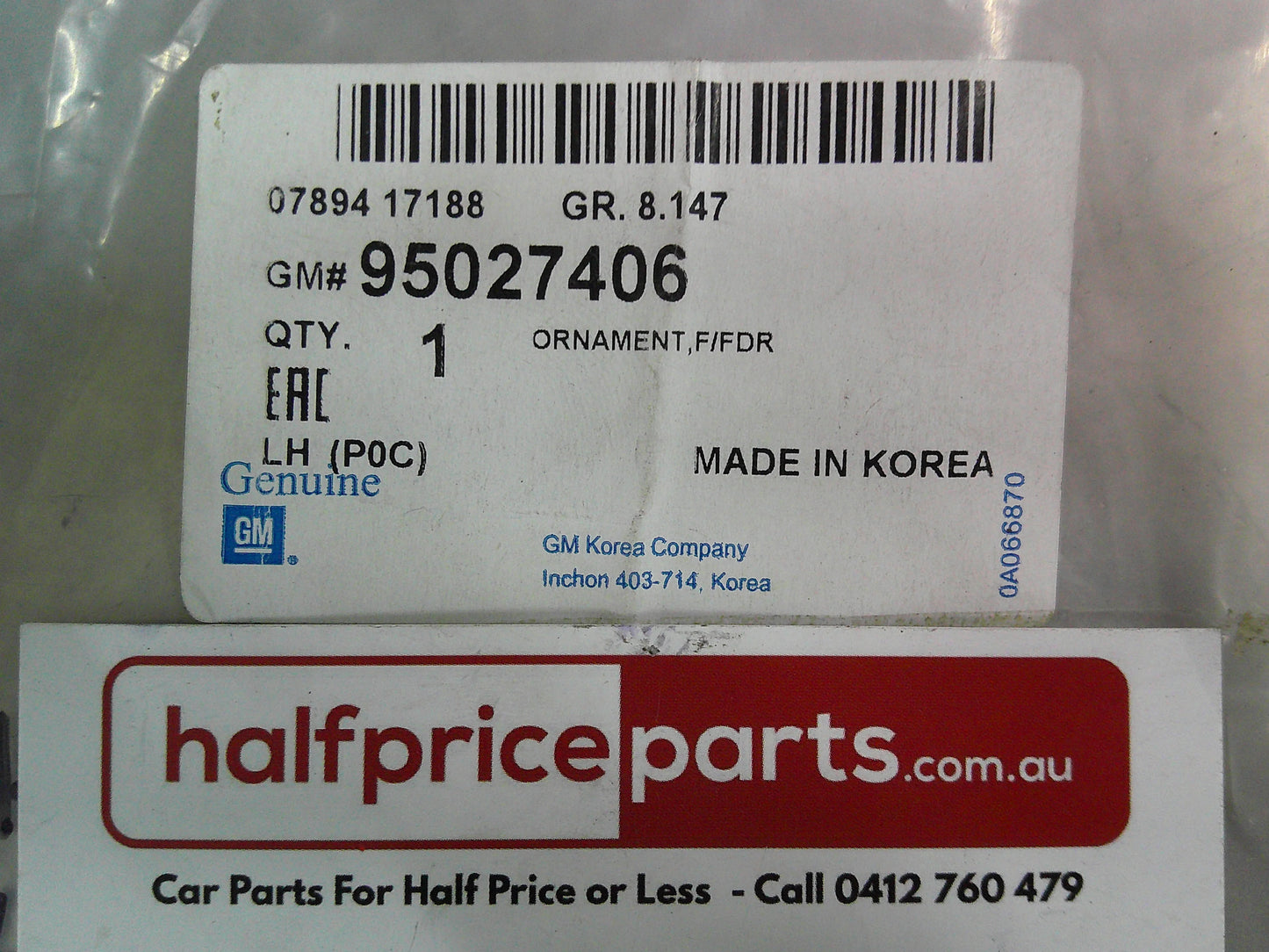 Holden CG7 Captiva Genuine Left Hand Front Guard Trim Moulding New Part