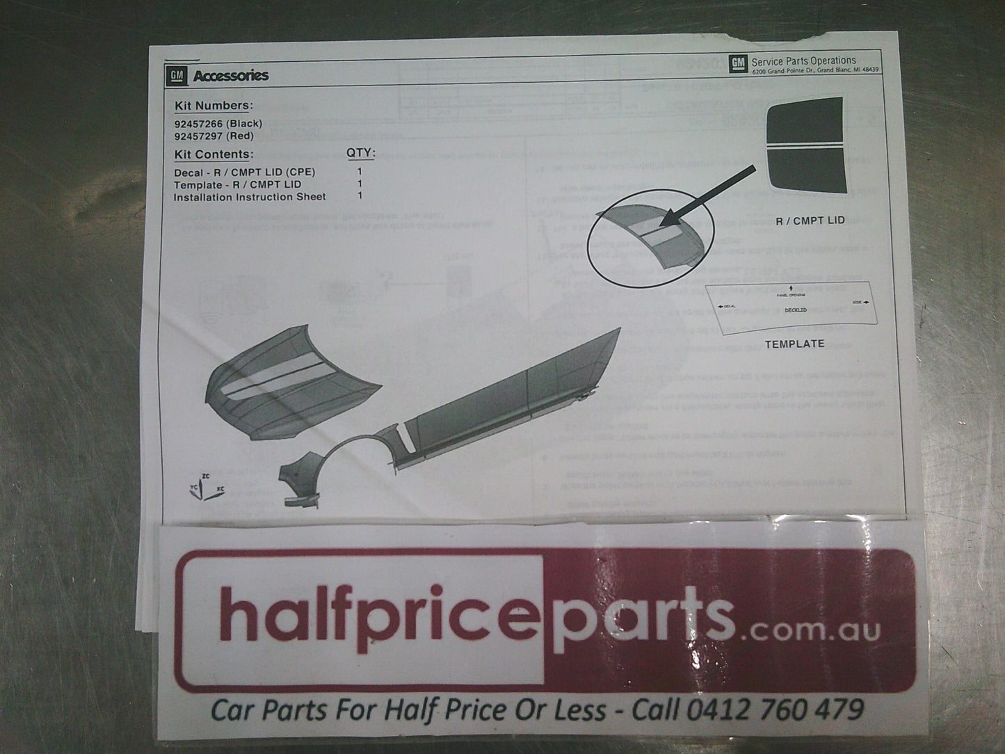Holden VF Commodore Genuine Boot Lid Decal - New Parts