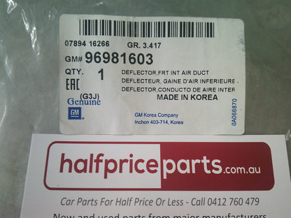 Holden JG Cruze Genuine Front Air Duct Deflector New Part