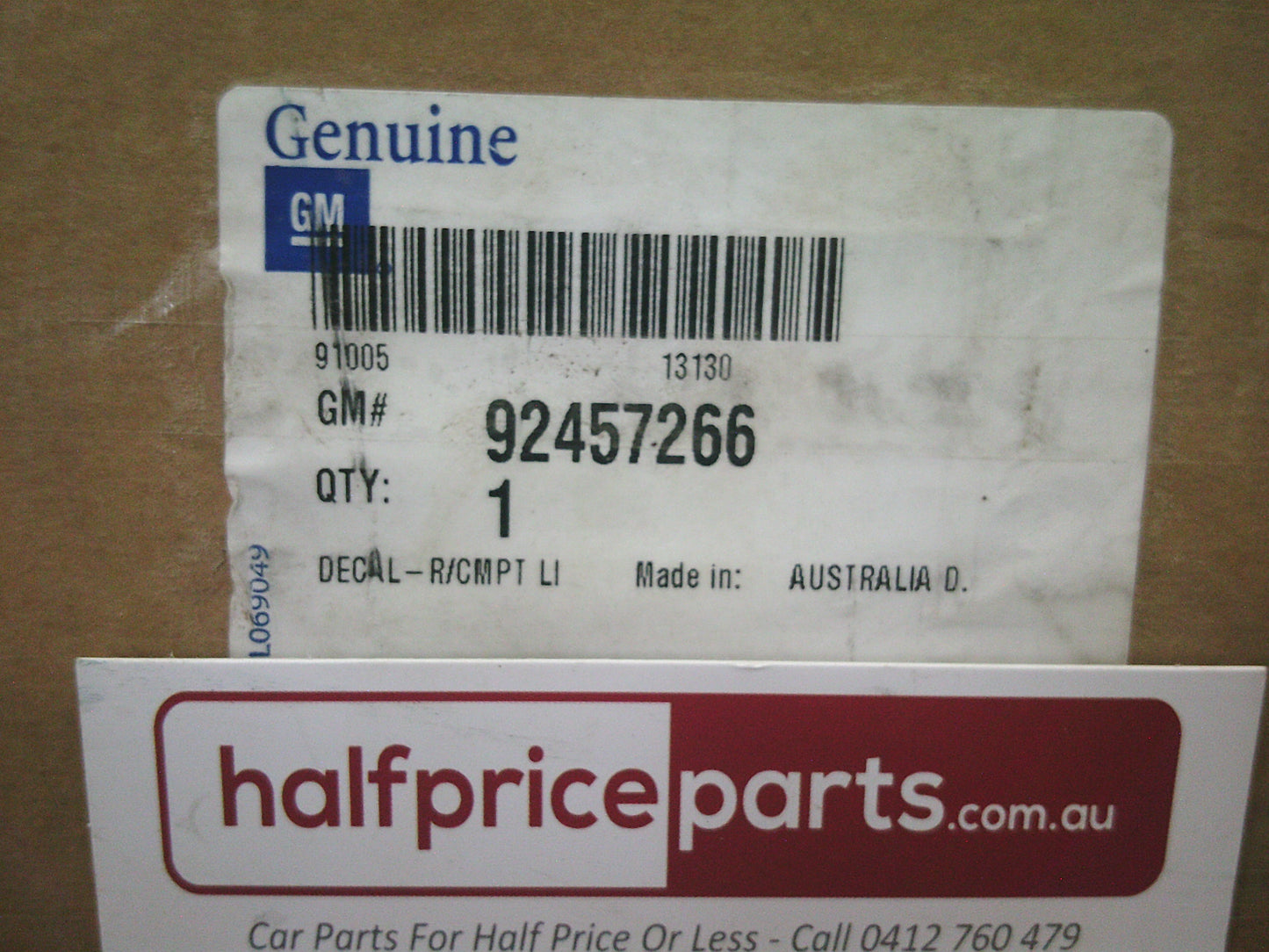Holden VF Commodore Genuine Boot Lid Decal - New Parts