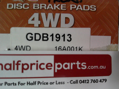 QFM Ceramic Front Brake Pad Set Suits Toyota Tarago New Part