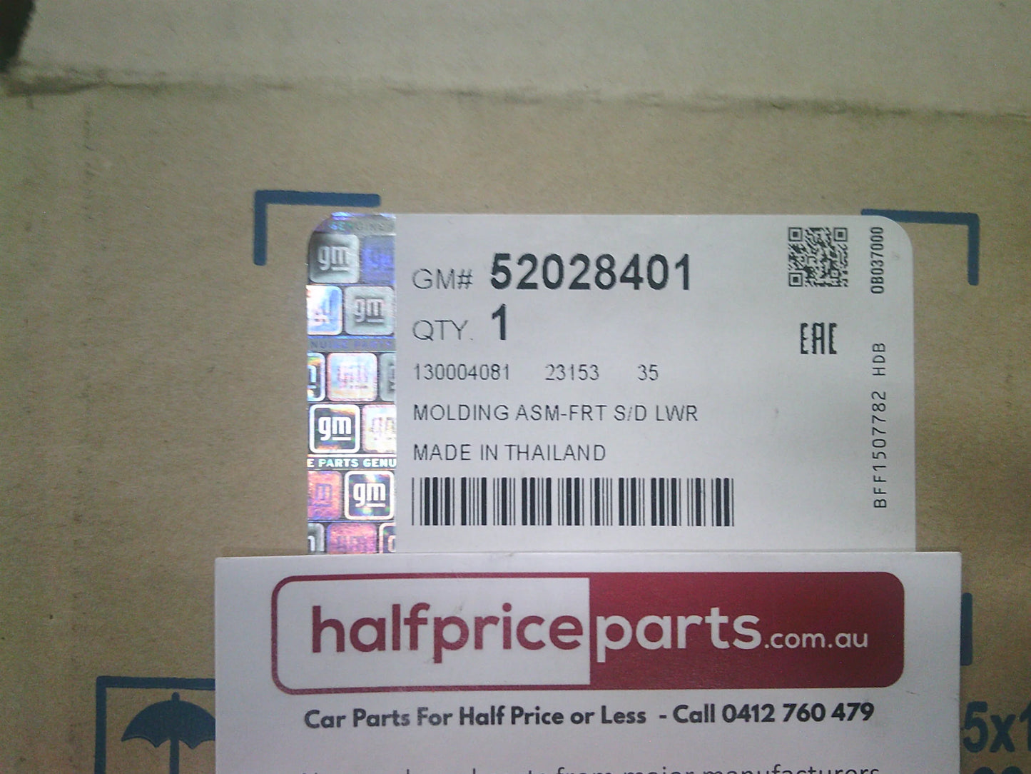 Holden RG Colorado Crew Cab Genuine Right Hand Front Door Outer Moulding New Part