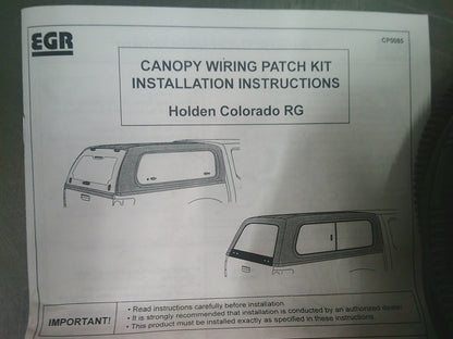 EGR Canopy Patch Kit Wiring Harness Suits Holden RG Colorado New Part