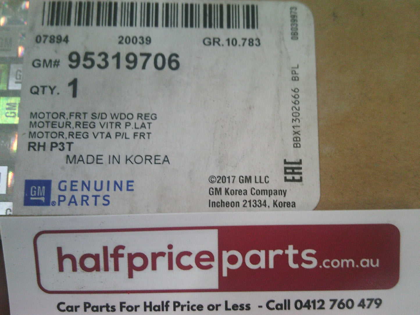 Holden TM Barina Genuine Right Hand Front Power Window Motor (Drivers)  New Part