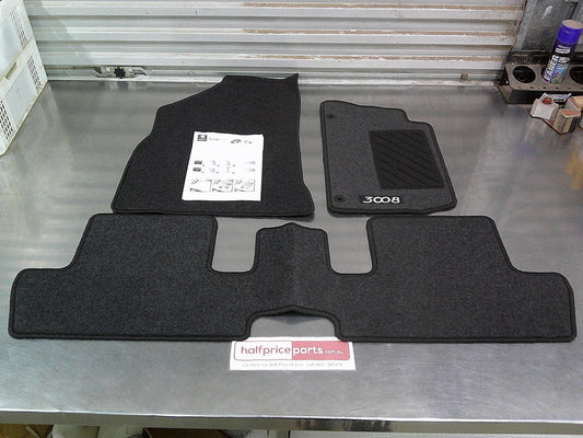 Peugeot 3008 MK1 Genuine Tailored Carpet Font & Rear Floor Mats Set Of 3 New Part