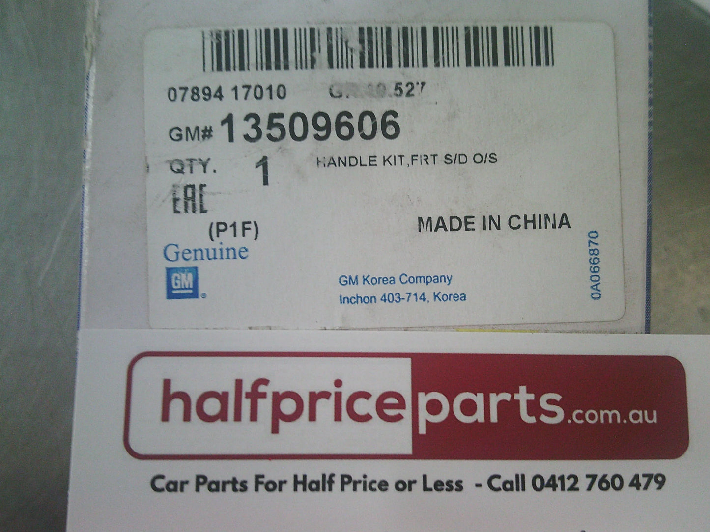 Holden JH Cruze LTZ Genuine Right Hand Front Outer Door Handle New Part