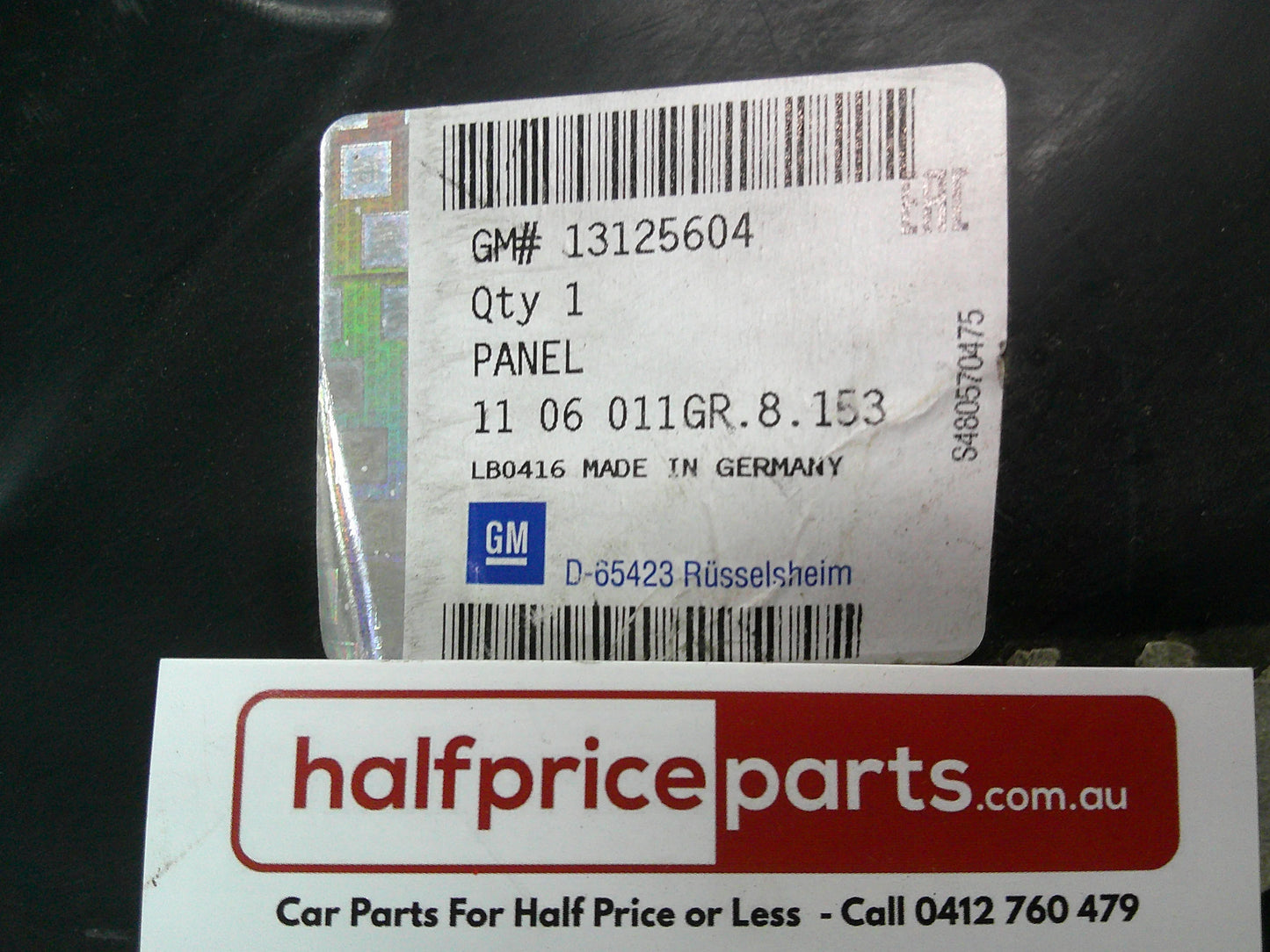 Holden AH Astra Genuine Left Hand Front Splash Guard (Rear Half) New Part.