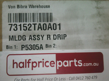 Honda Accord Genuine Right Roof Drip Moulding - New Part